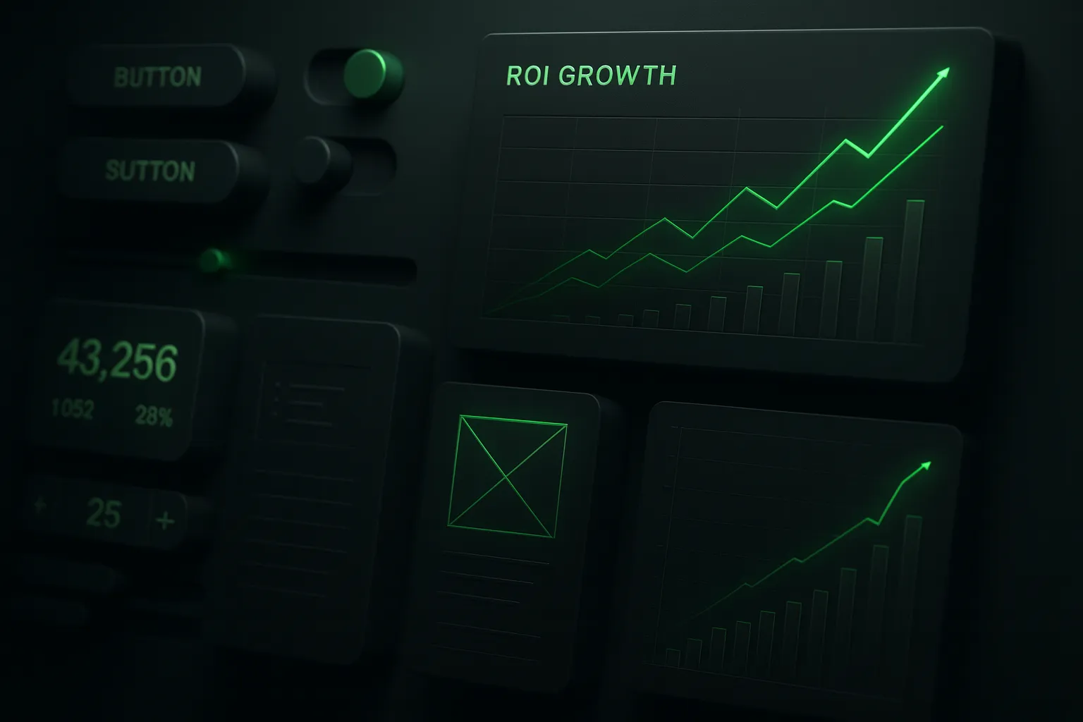 3D UI-Elemente und Grafiken